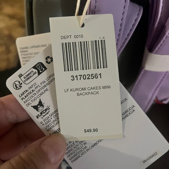 Sanrio Kuromi Loungefly NWT has minor defect see pictures - Picture 3 of 4